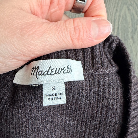 Madewell Asherton Waffle Cardigan Sweater in Brown Size Small - Picture 3 of 4